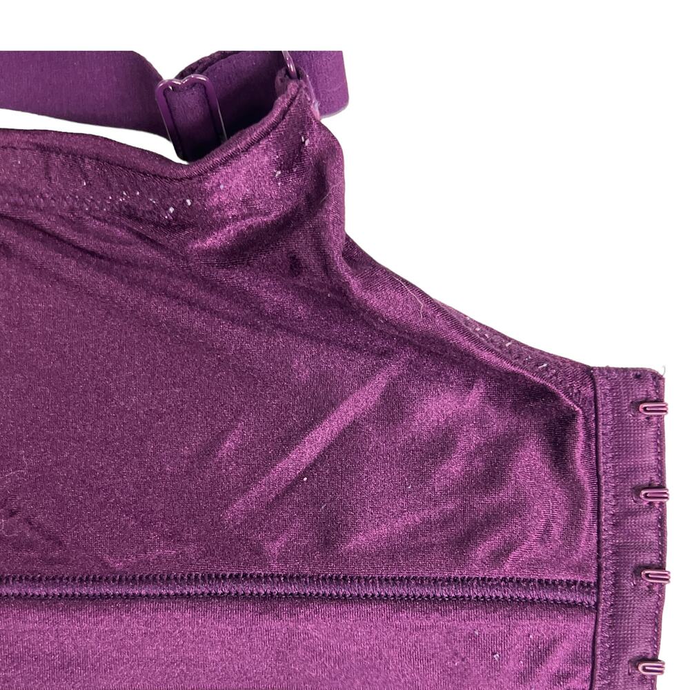 Catherines Full Coverage Smooth Wireless Bra Eggplant Solid Plus Size 44D - Picture 5 of 8